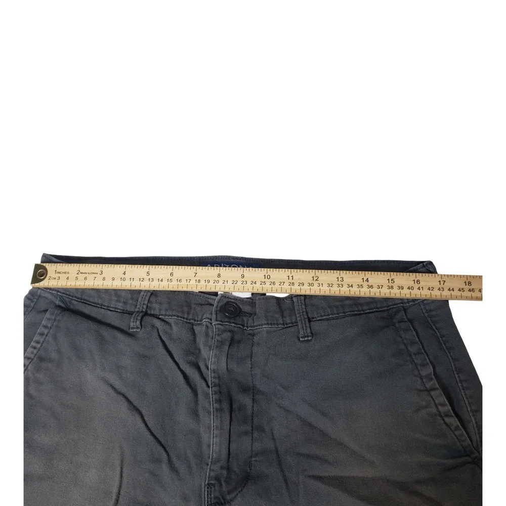 Arizona Jean Co Mens 34 Classic Fit Flex Chino Shorts Charcoal Gray Stretch 9in